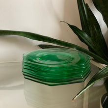 Load image into Gallery viewer, Set of 6 Vintage Green Depression Glass Dessert/Side Plates
