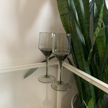 Load image into Gallery viewer, Set of 2 Vintage Brown Smoke Port Wine/Grappa Glasses
